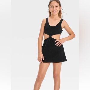 NWT girl art class black terry cloth swim cover Dress